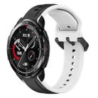 For Honor Watch GS Pro 22mm Convex Loop Two-Color Silicone Watch Band(Black+White) - 1