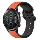 For Honor Magic Watch 2 46mm 22mm Convex Loop Two-Color Silicone Watch Band(Orange+Black) - 1