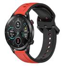 For Honor Magic Watch 2 46mm 22mm Convex Loop Two-Color Silicone Watch Band(Red+Black) - 1