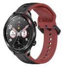 For Honor Watch Dream 22mm Convex Loop Two-Color Silicone Watch Band(Black+Red) - 1