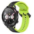 For Honor Watch Dream 22mm Convex Loop Two-Color Silicone Watch Band(Black+Lime) - 1