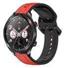 For Honor Watch Dream 22mm Convex Loop Two-Color Silicone Watch Band(Red+Black) - 1