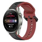 For Huawei Watch 3 Pro New 22mm Convex Loop Two-Color Silicone Watch Band(Black+Red) - 1