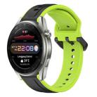 For Huawei Watch 3 Pro New 22mm Convex Loop Two-Color Silicone Watch Band(Black+Lime) - 1