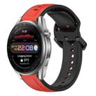 For Huawei Watch 3 Pro New 22mm Convex Loop Two-Color Silicone Watch Band(Red+Black) - 1