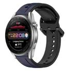 For Huawei Watch 3 Pro New 22mm Convex Loop Two-Color Silicone Watch Band(Midnight Blue+Black) - 1