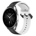 For Xiaomi Watch S2 42mm 22mm Convex Loop Two-Color Silicone Watch Band(Black+White) - 1