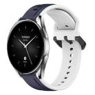 For Xiaomi Watch S2 42mm 22mm Convex Loop Two-Color Silicone Watch Band(Midnight Blue+White) - 1