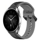 For Xiaomi Watch S2 46mm 22mm Convex Loop Two-Color Silicone Watch Band(Black+Grey) - 1