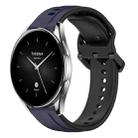 For Xiaomi Watch S2 46mm 22mm Convex Loop Two-Color Silicone Watch Band(Midnight Blue+Black) - 1