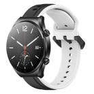 For Xiaomi MI Watch S1 22mm Convex Loop Two-Color Silicone Watch Band(Black+White) - 1