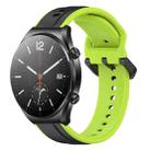 For Xiaomi MI Watch S1 22mm Convex Loop Two-Color Silicone Watch Band(Black+Lime) - 1