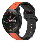 For Xiaomi MI Watch S1 Pro 22mm Convex Loop Two-Color Silicone Watch Band(Orange+Black) - 1