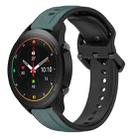 For Xiaomi MI Watch S1 Pro 22mm Convex Loop Two-Color Silicone Watch Band(Olive Green + Black) - 1