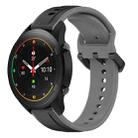 For Xiaomi MI Watch S1 Pro 22mm Convex Loop Two-Color Silicone Watch Band(Black+Grey) - 1