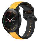 For Xiaomi MI Watch S1 Pro 22mm Convex Loop Two-Color Silicone Watch Band(Yellow+Black) - 1