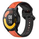 For Xiaomi Watch S1 Active 22mm Convex Loop Two-Color Silicone Watch Band(Orange+Black) - 1