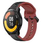 For Xiaomi Watch S1 Active 22mm Convex Loop Two-Color Silicone Watch Band(Black+Red) - 1