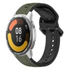 For Xiaomi MI Watch Color 2 22mm Convex Loop Two-Color Silicone Watch Band(Dark Green+Black) - 1