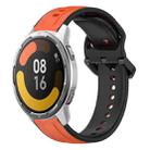 For Xiaomi MI Watch Color 2 22mm Convex Loop Two-Color Silicone Watch Band(Orange+Black) - 1