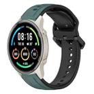 For Xiaomi MI Watch Sport 22mm Convex Loop Two-Color Silicone Watch Band(Olive Green + Black) - 1