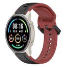 For Xiaomi MI Watch Sport 22mm Convex Loop Two-Color Silicone Watch Band(Black+Red) - 1