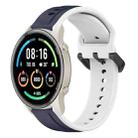 For Xiaomi MI Watch Sport 22mm Convex Loop Two-Color Silicone Watch Band(Midnight Blue+White) - 1