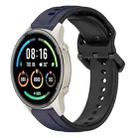 For Xiaomi MI Watch Sport 22mm Convex Loop Two-Color Silicone Watch Band(Midnight Blue+Black) - 1