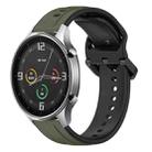 For Xiaomi MI Watch Color 22mm Convex Loop Two-Color Silicone Watch Band(Dark Green+Black) - 1