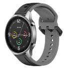 For Xiaomi MI Watch Color 22mm Convex Loop Two-Color Silicone Watch Band(Black+Grey) - 1