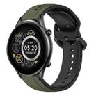 For Xiaomi Haylou RT2 LS10 22mm Convex Loop Two-Color Silicone Watch Band(Dark Green+Black) - 1