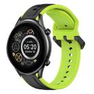 For Xiaomi Haylou RT2 LS10 22mm Convex Loop Two-Color Silicone Watch Band(Black+Lime) - 1