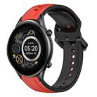 For Xiaomi Haylou RT2 LS10 22mm Convex Loop Two-Color Silicone Watch Band(Red+Black) - 1