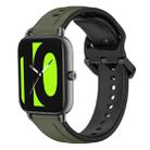 For  Xiaomi Haylou RS4 LS12 22mm Convex Loop Two-Color Silicone Watch Band(Dark Green+Black) - 1