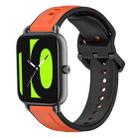 For  Xiaomi Haylou RS4 LS12 22mm Convex Loop Two-Color Silicone Watch Band(Orange+Black) - 1