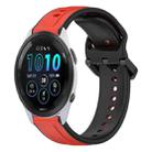 For Garmin Forerunner 265 22mm Convex Loop Two-Color Silicone Watch Band(Red+Black) - 1