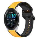 For Garmin Forerunner 265 22mm Convex Loop Two-Color Silicone Watch Band(Yellow+Black) - 1