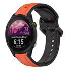 For Garmin Forerunner 255 22mm Convex Loop Two-Color Silicone Watch Band(Orange+Black) - 1