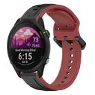 For Garmin Forerunner 255 22mm Convex Loop Two-Color Silicone Watch Band(Black+Red) - 1