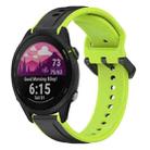 For Garmin Forerunner 255 22mm Convex Loop Two-Color Silicone Watch Band(Black+Lime) - 1