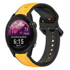 For Garmin Forerunner 255 22mm Convex Loop Two-Color Silicone Watch Band(Yellow+Black) - 1