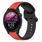 For Garmin Forerunner 255 Music 22mm Convex Loop Two-Color Silicone Watch Band(Red+Black) - 1