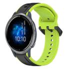 For Garmin Venu 2 22mm Convex Loop Two-Color Silicone Watch Band(Black+Lime) - 1