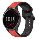 For Garmin Vivoactive4 22mm Convex Loop Two-Color Silicone Watch Band(Red+Black) - 1