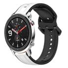 For Amazfit GTR 4 22mm Convex Loop Two-Color Silicone Watch Band(White+Black) - 1
