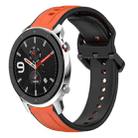 For Amazfit GTR 4 22mm Convex Loop Two-Color Silicone Watch Band(Orange+Black) - 1