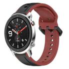 For Amazfit GTR 4 22mm Convex Loop Two-Color Silicone Watch Band(Black+Red) - 1