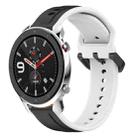 For Amazfit GTR 4 22mm Convex Loop Two-Color Silicone Watch Band(Black+White) - 1