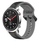 For Amazfit GTR 4 22mm Convex Loop Two-Color Silicone Watch Band(Black+Grey) - 1