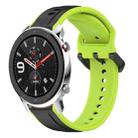 For Amazfit GTR 4 22mm Convex Loop Two-Color Silicone Watch Band(Black+Lime) - 1